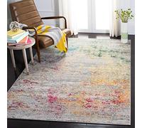Safavieh Tapis Boho pour Salon, Salle à Manger, Chambre à Coucher - Madison Collection, Tapis à Poil Court, Gris et Or, 160 X 229 cm