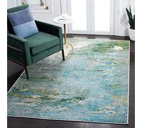Safavieh Tapis Boho pour Salon, Salle à Manger, Chambre à Coucher - Madison Collection, Tapis à Poil Court, Vert et Bleu, 160 X 229 cm