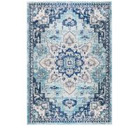 Safavieh Tapis Boho pour Salon, Salle à Manger, Chambre à Coucher - Madison Collection, Tapis à Poil Court, Sarcelle et Marine, 183 x 274 cm
