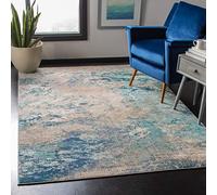 Safavieh Tapis Moderne Chic pour Salon, Salle à Manger, Chambre à Coucher - Collection Madison - Poils Courts - Bleu et Gris - 160 x 229 cm