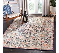 SAFAVIEH Tapis Boho pour Salon, Salle à Manger, Chambre à Coucher - Madison Collection, Tapis à Poil Court, Beige et Noir, 160 X 229 cm
