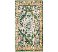 Safavieh Tapis Boho pour Salon, Salle à Manger, Chambre à Coucher - Monaco Collection, Tapis à Poil Court, Vert Forêt et Bleu Clair, 75 x 120 cm