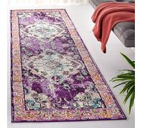 Safavieh Tapis Boho pour Salon, Salle à Manger, Chambre à Coucher - Monaco Collection, Tapis à Poil Court, Violet et Bleu Clair, 75 x 120 cm