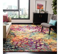 Safavieh Tapis Boho pour Salon, Salle à Manger, Chambre à Coucher - Monaco Collection, Tapis à Poil Court, Rose et Multi, 240 x 300 cm