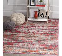 SAFAVIEH Tapis Boho Pour Salon, Salle à manger, Chambre à coucher - Monaco Collection, Tapis à poil court, Gris et Multi, 155 X 231 cm