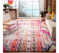 Safavieh Tapis Boho pour Salon, Salle à Manger, Chambre à Coucher - Monaco Collection, Tapis à Poil Court, Magenta et Multi, 240 x 300 cm