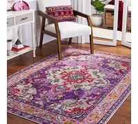 Safavieh Tapis Boho pour Salon, Salle à Manger, Chambre à Coucher - Monaco Collection, Tapis à Poil Court, Violet et Fuchsia, 155 x 231 cm
