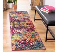 Safavieh Tapis Boho pour Salon, Salle à Manger, Chambre à Coucher - Monaco Collection, Tapis à Poil Court, Rose et Multi, 80 x 180 cm