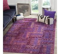SAFAVIEH Tapis Boho Pour Salon, Salle à manger, Chambre à coucher - Monaco Collection, Tapis à poil court, Violet et Multi, 155 X 231 cm