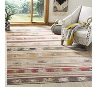 SAFAVIEH Tapis Boho pour Salon, Salle à Manger, Chambre à Coucher - Montage Collection, Tapis à Poil Court, Taupe et Multi, 122 X 183 cm