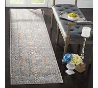 SAFAVIEH Tapis Boho Pour Salon, Salle à manger, Chambre à coucher - Mystique Collection, Tapis à poil court, Gris et Multi, 69 X 244 cm
