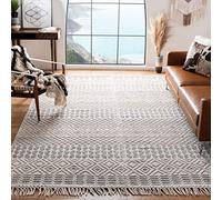 SAFAVIEH Tapis Boho pour Salon, Salle à Manger, Chambre à Coucher - Natura Collection, Tapis à Poil Court, Ivoire et Noir, 244 X 305 cm