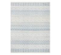 SAFAVIEH Tapis Boho pour Salon, Salle à Manger, Chambre à Coucher - Natura Collection, Tapis à Poil Court, Ivoire et Bleu, 244 X 305 cm