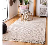 SAFAVIEH Tapis Boho pour Salon, Salle à Manger, Chambre à Coucher - Natura Collection, Tapis à Poil Court, Ivoire et Rose, 183 X 274 cm