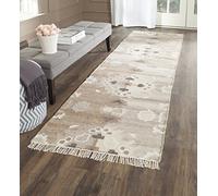 SAFAVIEH Tapis Boho Pour Salon, Salle à manger, Chambre à coucher - Natural Kilim Collection, Tapis à poil court, Gris et Multi, 69 X 183 cm