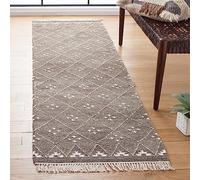 SAFAVIEH Tapis Boho Pour Salon, Salle à manger, Chambre à coucher - Natural Kilim Collection, Tapis à poil court, Marron et Ivoire, 69 X 183 cm
