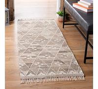 SAFAVIEH Tapis Boho Pour Salon, Salle à manger, Chambre à coucher - Natural Kilim Collection, Tapis à poil court, Naturel et Ivoire, 69 X 183 cm