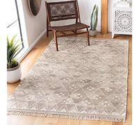 SAFAVIEH Tapis Boho Pour Salon, Salle à manger, Chambre à coucher - Natural Kilim Collection, Tapis à poil court, Naturel et Ivoire, 122 X 183 cm