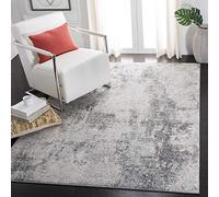 Safavieh Tapis Boho pour Salon, Salle à Manger, Chambre à Coucher - Tulum Collection, Tapis à Poil Court, Ivoire et Gris, 200 x 200 cm