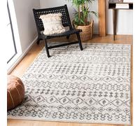 Safavieh Tapis Boho pour Salon, Salle à Manger, Chambre à Coucher - Tulum Collection, Tapis à Poil Court, Ivoire et Gris, 122 x 183 cm