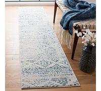Safavieh Tapis Boho pour Salon, Salle à Manger, Chambre à Coucher - Tulum Collection, Tapis à Poil Court, Ivoire et Turquoise, 61 x 213 cm