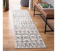Safavieh Tapis Boho pour Salon, Salle à Manger, Chambre à Coucher - Tulum Collection, Tapis à Poil Court, Ivoire et Gris, 61 x 244 cm