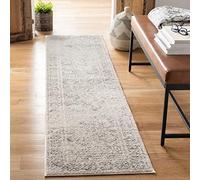 Safavieh Tapis Boho pour Salon, Salle à Manger, Chambre à Coucher - Tulum Collection, Tapis à Poil Court, Ivoire et Gris, 62 x 240 cm