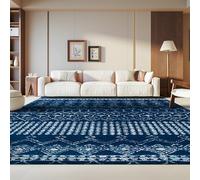 Safavieh Tapis Boho pour Salon, Salle à Manger, Chambre à Coucher - Tulum Collection, Tapis à Poil Court, Ivoire et Turquoise, 91 X 152 cm