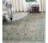 SAFAVIEH Tapis Boho Pour Salon, Salle à manger, Chambre à coucher - Valencia Collection, Tapis à poil court, Bleu acier, 183 X 274 cm