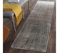 Safavieh VAL204C Grand Tapis de Salon rectangulaire pour Une Utilisation en intérieur, Polyester, Gris/Multicolore, 62 X 240 cm