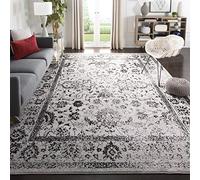 SAFAVIEH Tapis Carré 183 x 183 cm - Adirondack Collection - Transitionnel Design, Gris & Noir, Mélange Synthétique Entretien Facile, Idéal pour Salon, Chambre, Bureau