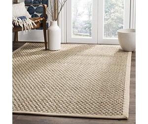 Safavieh Tapis Collection Natural Fiber - 1,5 x 2,4 m, Naturel et Beige, Bordure en jonc de mer, Facile d'entretien, idéal pour Les Zones à Forte Circulation dans Le Salon, la Chambre à Coucher