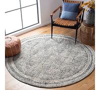 Safavieh Tapis Contemporain pour Salon, Salle à Manger, Chambre à Coucher - Abstract Collection, Tapis à Poil Court, Noir et Ivoire, 122 x 122 cm