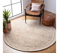 Safavieh Tapis Contemporain pour Salon, Salle à Manger, Chambre à Coucher - Abstract Collection, Tapis à Poil Court, Ivoire et Rouille, 122 x 122 cm