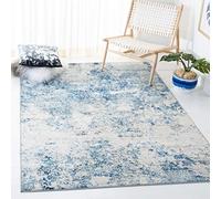 Safavieh Tapis Contemporain pour Salon, Salle à Manger, Chambre à Coucher - Brentwood Collection, Tapis à Poil Court, Ivoire et Marine, 122 x 183 cm