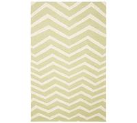 SAFAVIEH Tapis Contemporain Pour Salon, Salle à manger, Chambre à coucher - Cambridge Collection, Tapis à poil court, Vert et Ivoire, 152 X 244 cm