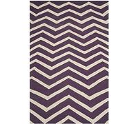 SAFAVIEH Tapis Contemporain Pour Salon, Salle à manger, Chambre à coucher - Cambridge Collection, Tapis à poil court, Mauve et Ivoire, 91 X 152 cm