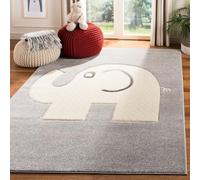 Safavieh Tapis Contemporain pour Salon, Salle à Manger, Chambre à Coucher - Carousel Kids Collection, Tapis à Poil Court, Gris et Ivoire, 160 x 229 cm