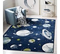 Safavieh Tapis Contemporain pour Salon, Salle à Manger, Chambre à Coucher - Carousel Kids Collection, Tapis à Poil Court, Bleu Marine et Gris, 240 x 300 cm