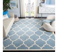 SAFAVIEH Tapis Contemporain Pour Salon, Salle à manger, Chambre à coucher - Chatham Collection, Tapis à poil court, Bleu et Ivoire, 183 X 274 cm