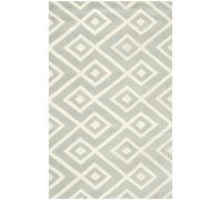 SAFAVIEH Tapis Contemporain Pour Salon, Salle à manger, Chambre à coucher - Chatham Collection, Tapis à poil court, Gris et Ivoire, 91 X 152 cm