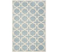 SAFAVIEH Tapis Contemporain Pour Salon, Salle à manger, Chambre à coucher - Chatham Collection, Tapis à poil court, Bleu et Ivoire, 183 X 274 cm