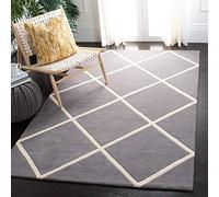 SAFAVIEH Tapis Contemporain Pour Salon, Salle à manger, Chambre à coucher - Chatham Collection, Tapis à poil court, Gris foncé et Ivoire, 122 X 183 cm