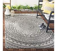 SAFAVIEH Tapis Contemporain Pour Salon, Salle à manger, Chambre à coucher - Courtyard Collection, Tapis à poil court, Gris clair et noir, 122 X 170 cm