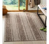 SAFAVIEH Tapis Contemporain Pour Salon, Salle à manger, Chambre à coucher - Courtyard Collection, Tapis à poil court, Beige clair et Marron clair, 201 X 290 cm