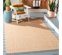 Safavieh Tapis Contemporain pour Salon, Salle à Manger, Chambre à Coucher - Courtyard Collection, Tapis à Poil Court, Naturel et Crème, 122 X 170 Cm