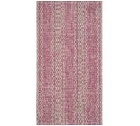 SAFAVIEH Tapis Contemporain Pour Salon, Salle à manger, Chambre à coucher - Courtyard Collection, Tapis à poil court, Gris clair et Fuchsia, 79 X 152 cm