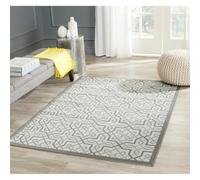 SAFAVIEH Tapis Contemporain Pour Salon, Salle à manger, Chambre à coucher - Courtyard Collection, Tapis à poil court, Gris clair et anthracite, 122 X 170 cm