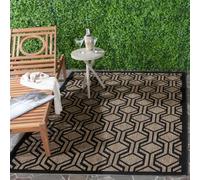 SAFAVIEH Tapis Contemporain Pour Salon, Salle à manger, Chambre à coucher - Courtyard Collection, Tapis à poil court, Marron et noir, 201 X 290 cm