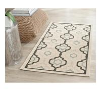 SAFAVIEH Tapis Contemporain Pour Salon, Salle à manger, Chambre à coucher - Courtyard Collection, Tapis à poil court, Beige et noir, 79 X 152 cm